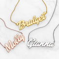 Personalized Women's Sterling Silver Name Necklace - Custom Script Pendant