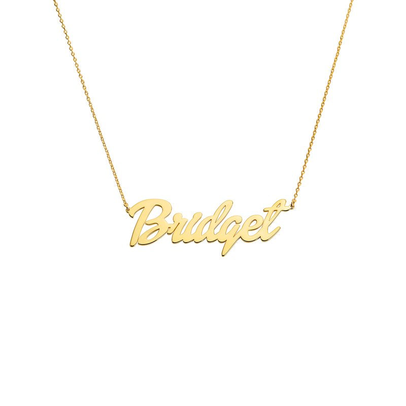 Personalized Name Necklace Sterling Silver Gold Rose Gold Custom Script Pendant