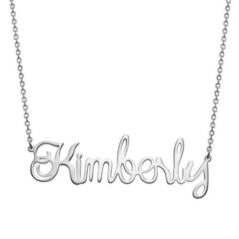 Personalized Silver Script Name Necklace - Customizable Up to 10 Letters