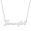 Personalized Sterling Silver Nameplate Necklace 18 Inch Script Pendant
