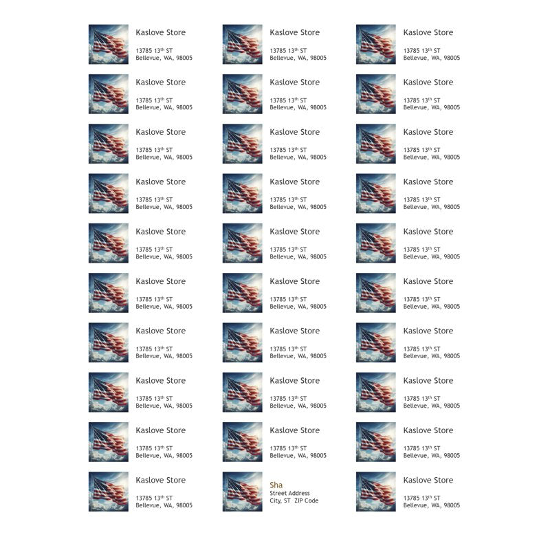 Personalized Address Labels Set of 150 - Custom Mail Stickers with American Flag Style