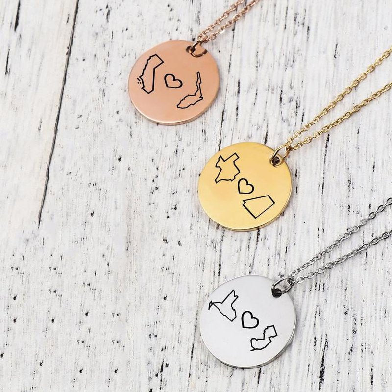 Custom Stainless Steel Round Pendant Necklace 18 Inches for Gifts