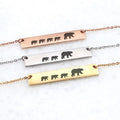 Personalized Mama Bear Cub Necklace - Custom Engraved Family Jewelry - Stainless Steel Gift for Mom in Rose Gold, Silver, Gold