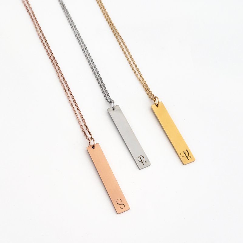 Personalized Rose Gold, Silver or Gold Name Necklace for Women - Custom Engraved Pendant Gift