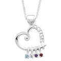 Personalized Sisters Birthstone Pendant Necklace with 20-inch Chain