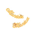 Personalized Script Name Earrings - Customizable Gold & Silver Jewelry for Women