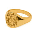 Personalized Monogram Ring with Tapered Band - Sterling Silver