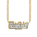 Personalized Script Name Necklace with Heart & Tail - Gold or Silver Plated Jewelry