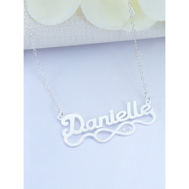 Personalized Script Name Necklace with Infinity & Heart Pendant - Customizable Jewelry for Women