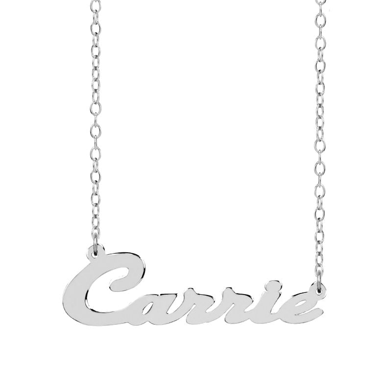 Personalized Script Name Necklace with Chain - Sterling Silver or Gold