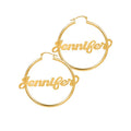 Personalized Script Name Hoop Earrings - Custom Name Pendant Jewelry
