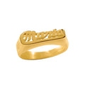 Personalized Script Name Ring with Polished Bar - Customizable Jewelry