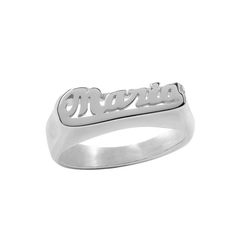 Personalized Script Name Ring - Customizable Sterling Silver or Gold Jewelry