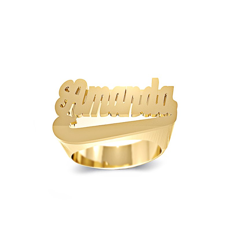Personalized Script Name Ring for Women - Custom Initial Jewelry