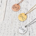 Personalized Long Distance Necklace - Friendship Jewelry Gift - Silver, Gold, Rose Gold