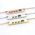 Personalized Mama Bear Cub Necklace - Custom Engraved Family Jewelry in Silver, Gold or Rose Gold