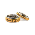 Personalized Stainless Steel Gold Tone Spinner Ring for Couples - Her