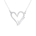 Personalized Sterling Silver Heart Name Necklace - Custom Up to 8 Letters Gift
