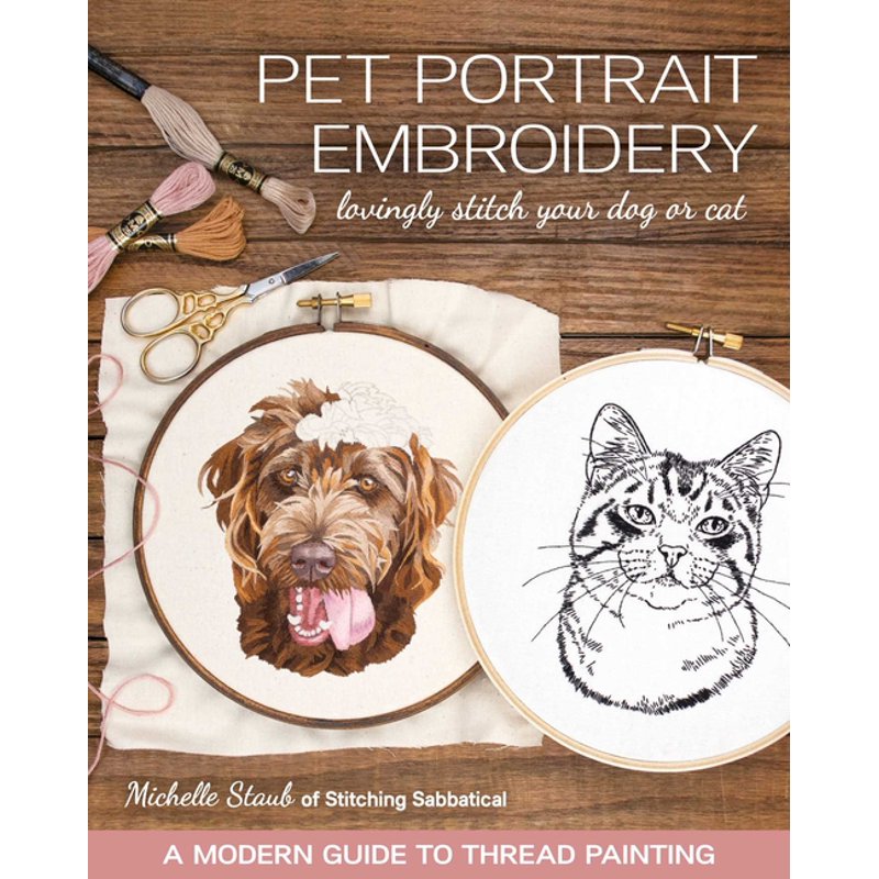Pet Portrait Embroidery Kit - Modern Thread Painting for Dogs & Cats