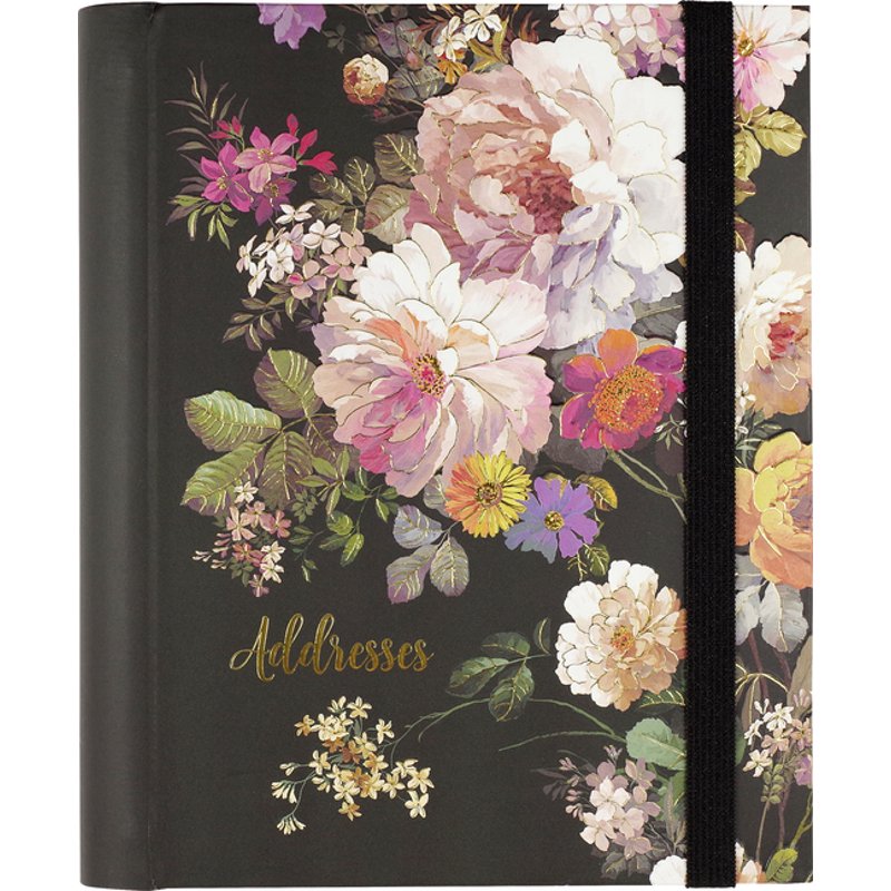 Peter Pauper Press Midnight Floral Address Book - Black, 132 Pages