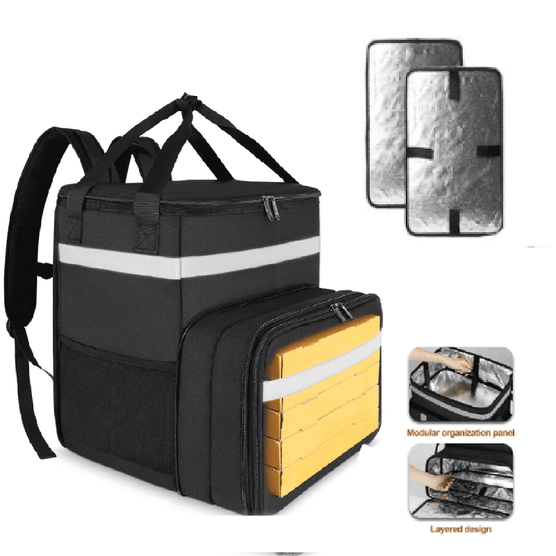 Insulated Food Delivery Backpack Large Leakproof Hot Pizza Bag with Pockets