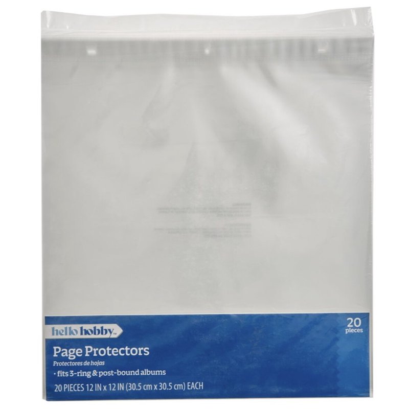 12x12 Inch Scrapbook Page Protectors Acid-Free Clear Polypropylene 20 Sheets