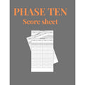 Phase 10 Score Sheets - Card Game Score Record Sheets, 8.5 x 11 Inches