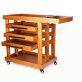 Phoenix 5-Tier Pine Artist Rolling Storage Cart - Light Walnut Finish