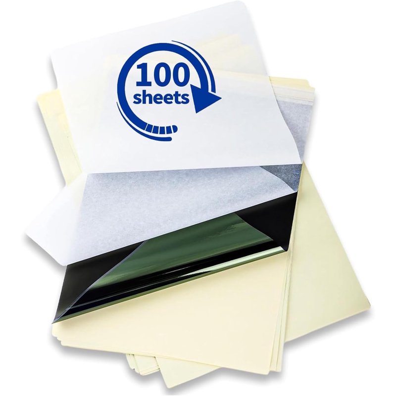 Tattoo Transfer Paper Kit 100 Sheets for Tattooing & Artistic Tracing