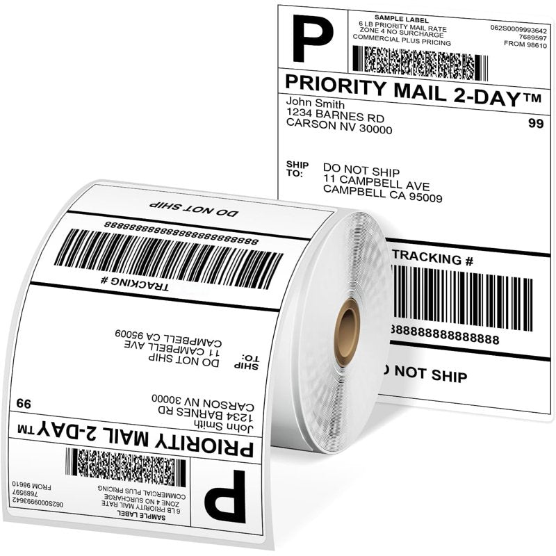 Thermal Shipping Labels 4x6 inches - 500 Pack for Packages & Seals