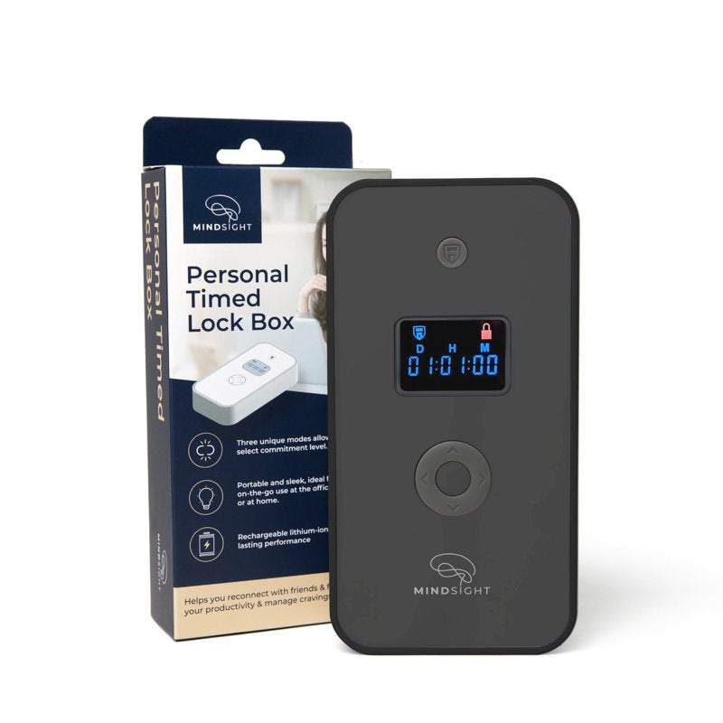 Personal Timed Lock Box for Phones & Items - Digital Countdown & 3 Lock Modes
