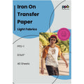 40 Sheets Printable Iron-On Transfer Paper for Fabric T-Shirts & Crafts