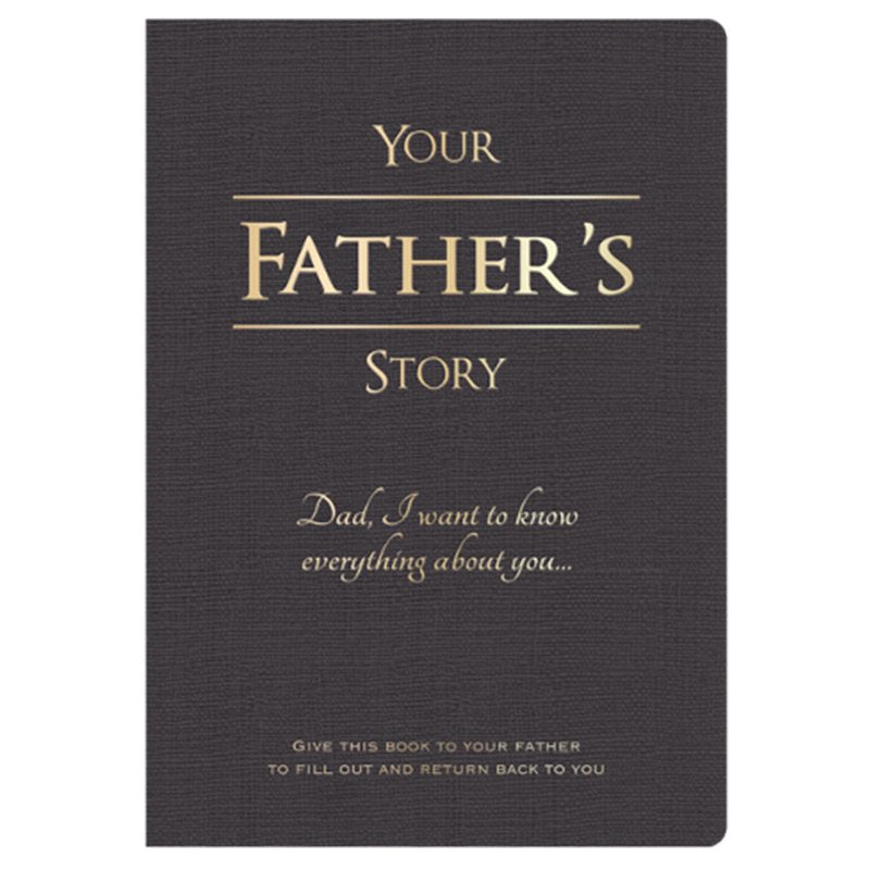 Guided Father’s Memory Journal - Black Cardstock, 6 x 8.5 Inches, 204 Pages