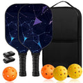 Tween Variation Pickleball Paddles Set of 2 – 4 Balls, 2 Grips, Portable Carry Bag (Unbranded)