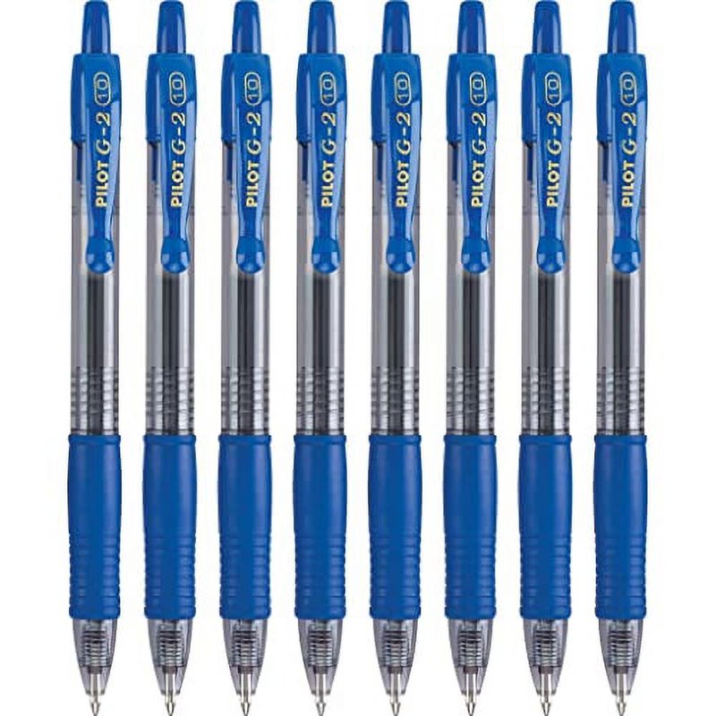 Gel Pen Set 8-Pack - Refillable & Retractable Blue Ink Pens for Office & Writing