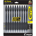 Retractable Gel Ink Pens - Fine Point, Black, Assorted Colors, 10 Pack