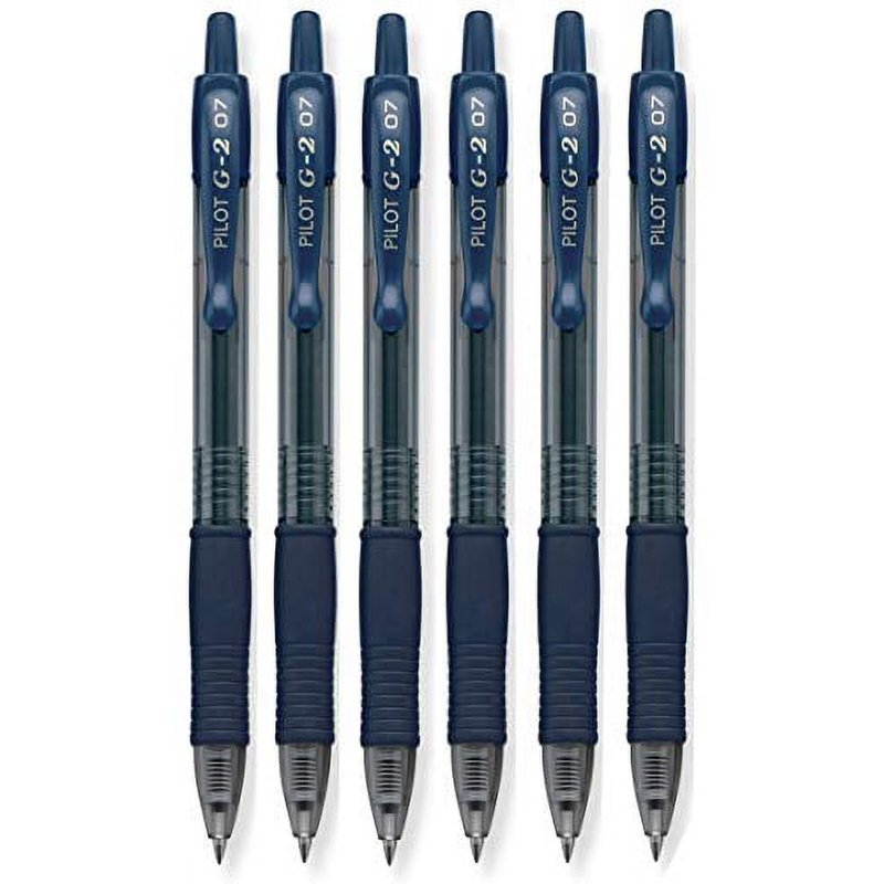 Gel Pens Fine Point Navy Blue Pack of 6 - Retractable Premium Writing Instrument