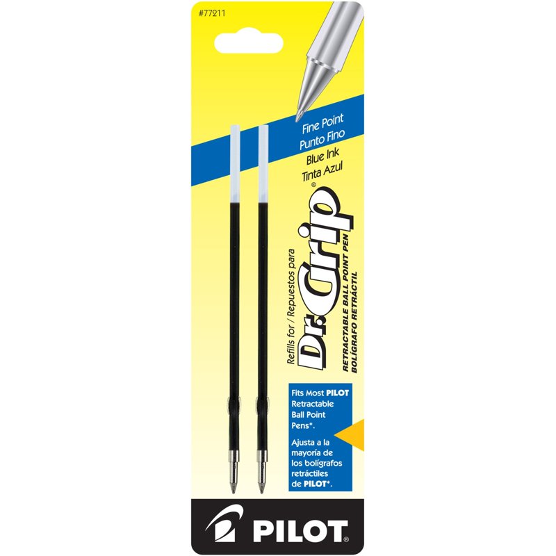 Pilot Dr. Grip Retractable Ballpoint Pen Refills - Fine Blue, 2 Pack