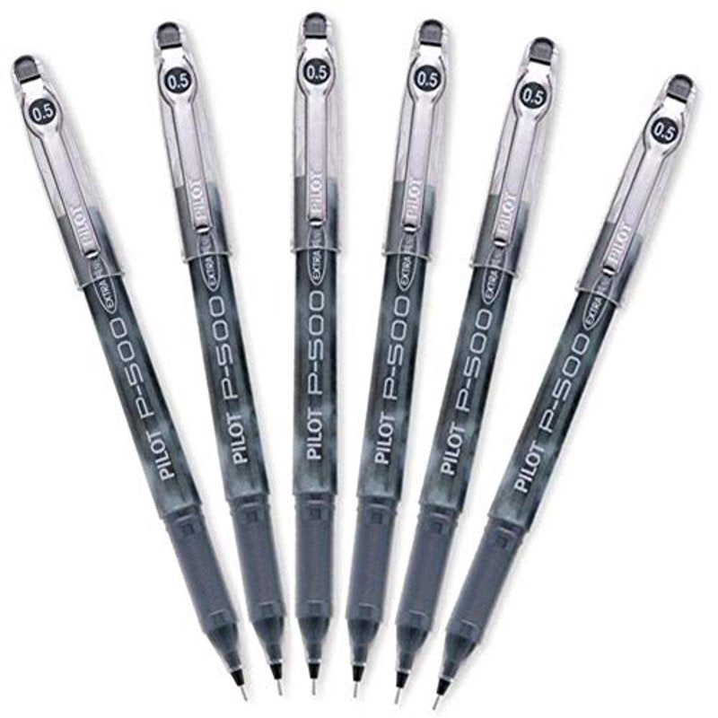 Gel Ink Pen Set - Extra Fine Point Black Writing Instruments, 6 Pack