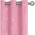 Pink Blackout Curtains 84 Inch Length 2 Panels Set Insulated Room Darkening Drapes