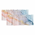 Light Filtering Window Valances Set of 2 - Modern Abstract Short Curtains for Living Room & Bedroom