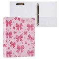 Pink Cute Bows 3-Ring Hardcover Binder - 1.5 Inch Round Rings for Office & School