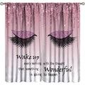 Pink Abstract Eyelash Pattern Blackout Curtains for Bedroom & Living Room - 2 Panels