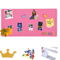 Pink Felt Bulletin Board 23.5x15.5in with Push Pins for Home Office Wall Decoration