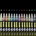 Acrylic Glitter Paint Markers - Extra Fine Tip 0.7mm, 14 Pack for Multi-Surface Art