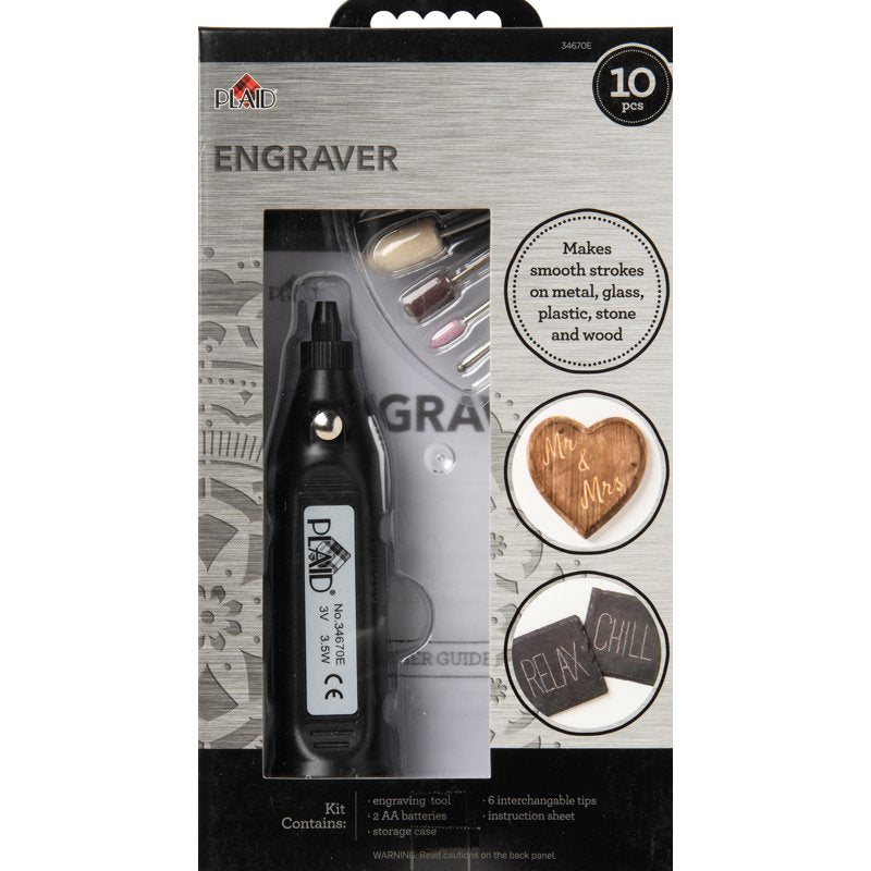 Engraving Tool Set with 6 Tips for Metal Glass Wood Crafting - 10 Pieces