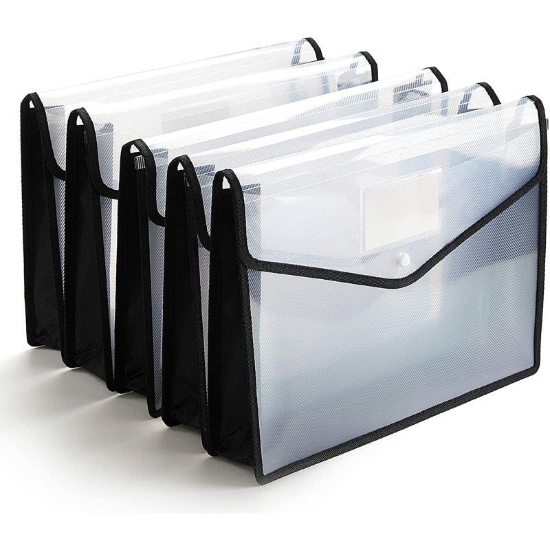 Large Waterproof Expandable File Folder - 5-Pack Legal Size Document Organizer