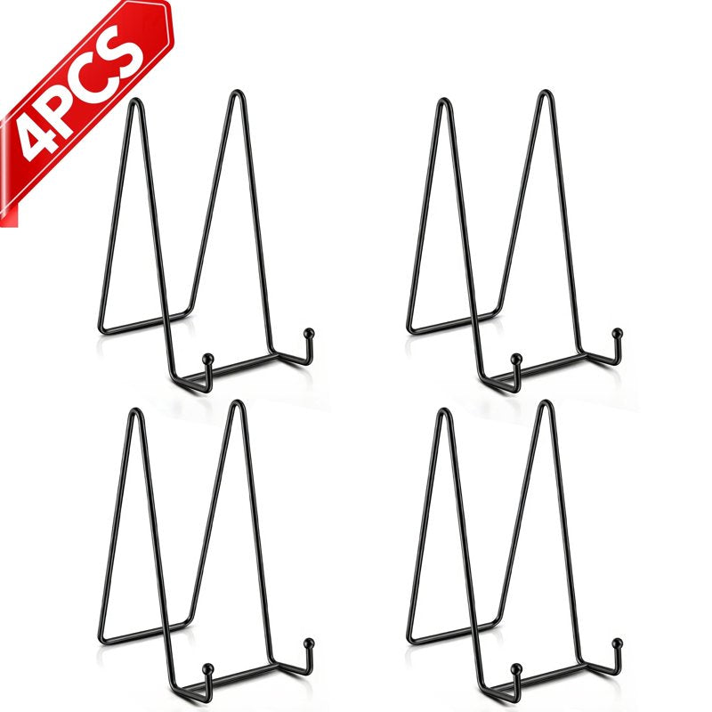 6-Inch Metal Display Stands 4-Pack for Picture Frames, Plates & Art