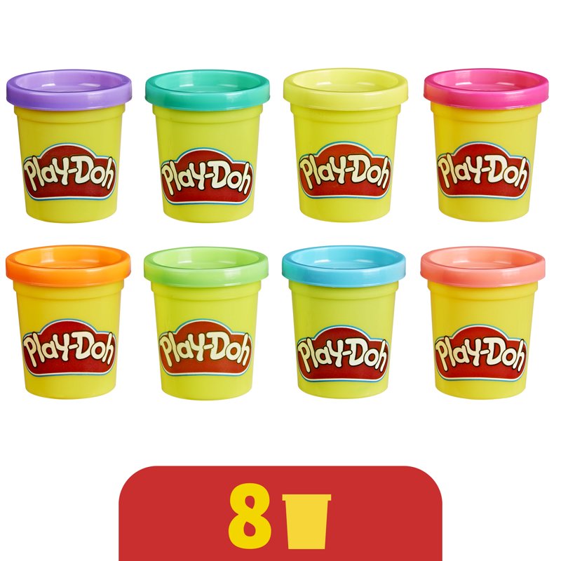 Play-Doh Neon Colors 8 Pack of Non-Toxic Modeling Compound for Kids - Bright Arts & Crafts