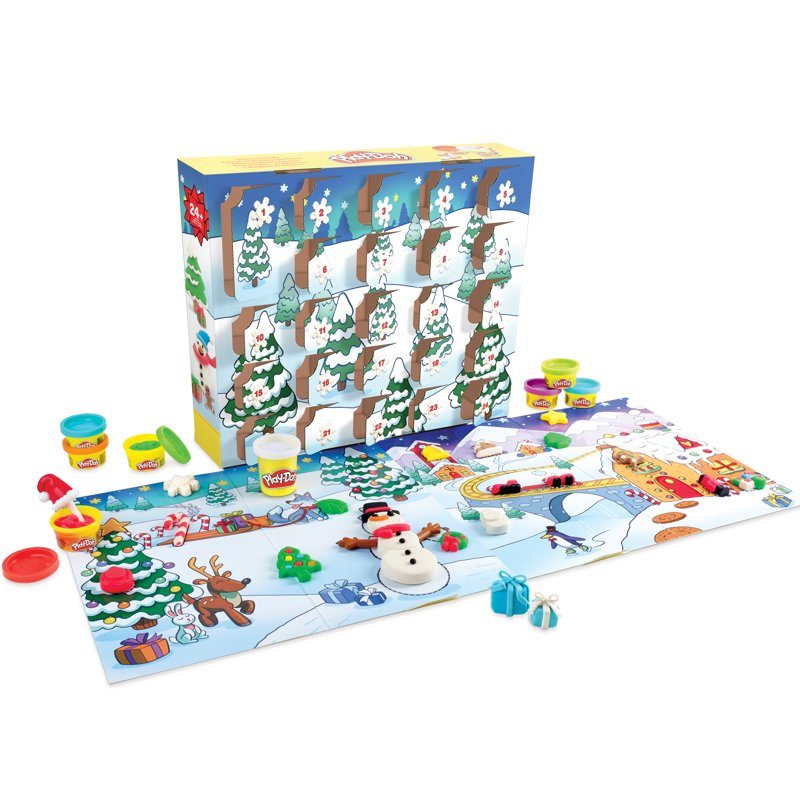 Kids Advent Calendar Playset with 24 Days of Surprises and Play-Doh Cans